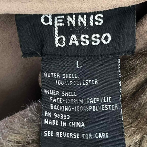 Dennis Basso Faux and Faux Suede Reversible Hooded Coat size Large - Picture 8 of 8